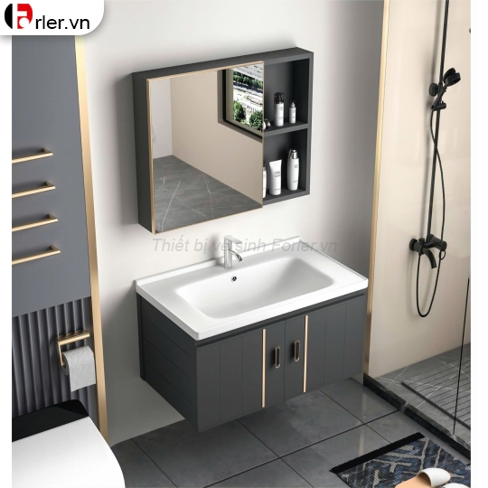 Bộ Tủ Lavabo Nhôm Hợp Kim Và  Tủ Gương Thường Forler