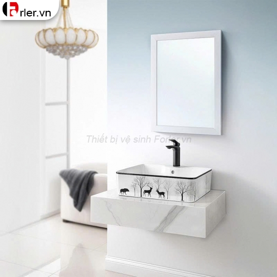 Bộ Lavabo Bàn Đá Lavabo Hươu Và Gương Thường Forler