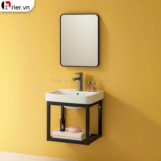 Chân Kệ Chậu Lavabo Treo Tường Kèm Gương Thường Forler