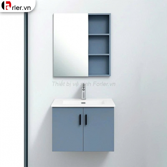 Bộ Tủ Nhựa PVC Cao Cấp Xám & Gương Hộp Forler