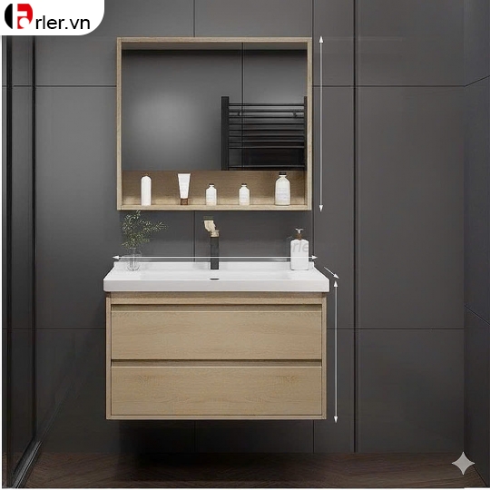 Bộ Tủ Nhựa PVC Giả Gỗ Cao Cấp & Tủ Gương Forler