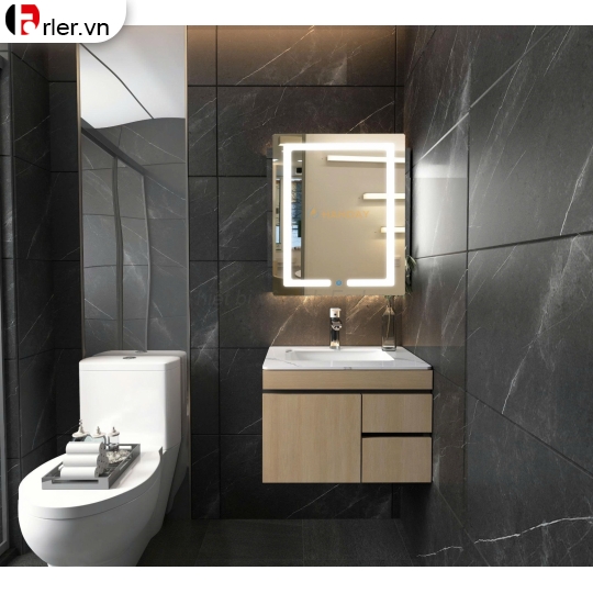 Bộ Tủ Nhựa Giả Gỗ PVC Cao Cấp & Gương Led Forler